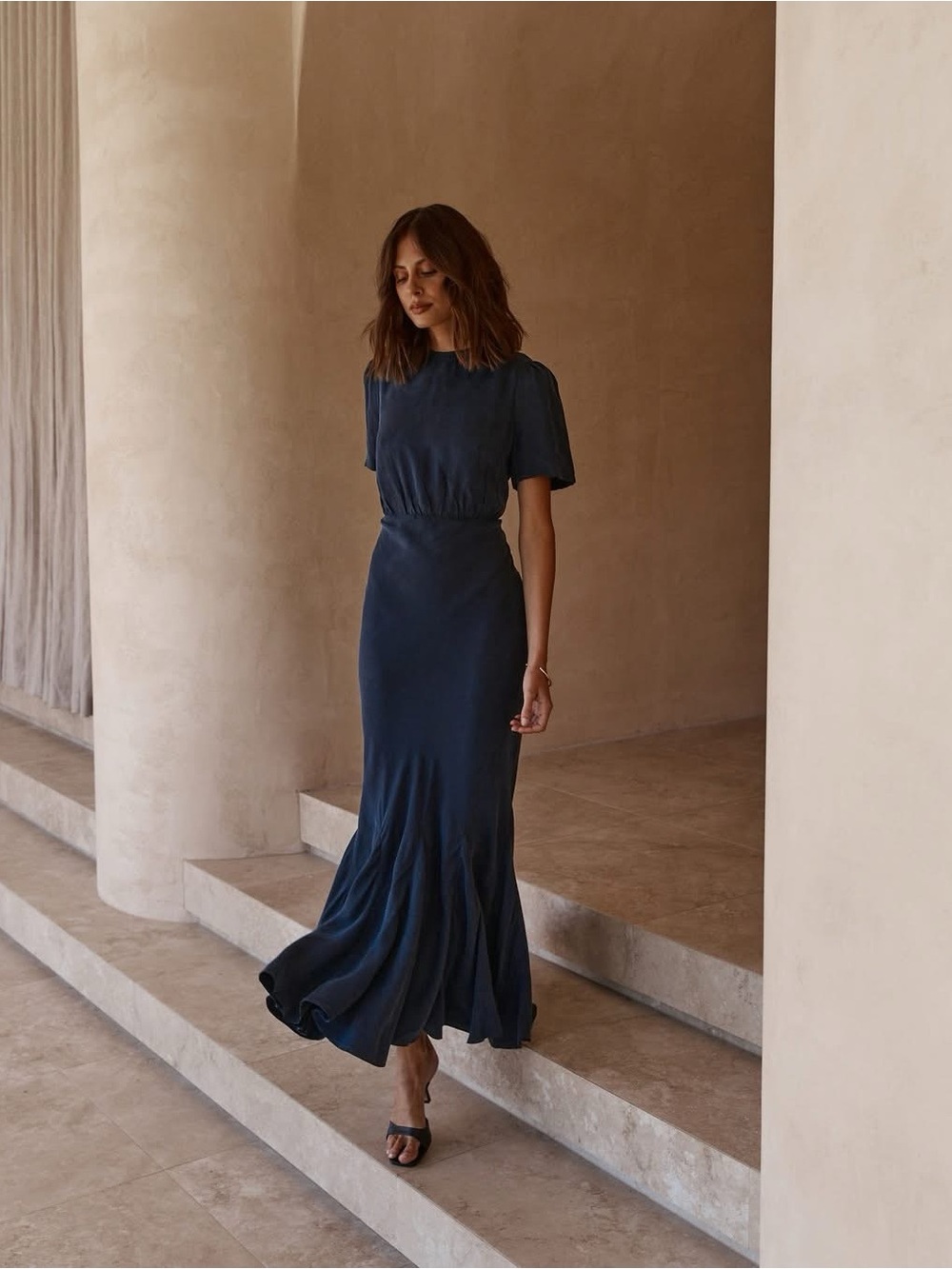 Dissh | Campbell Crewneck Midi Dress in Ink US 6/AUS 10